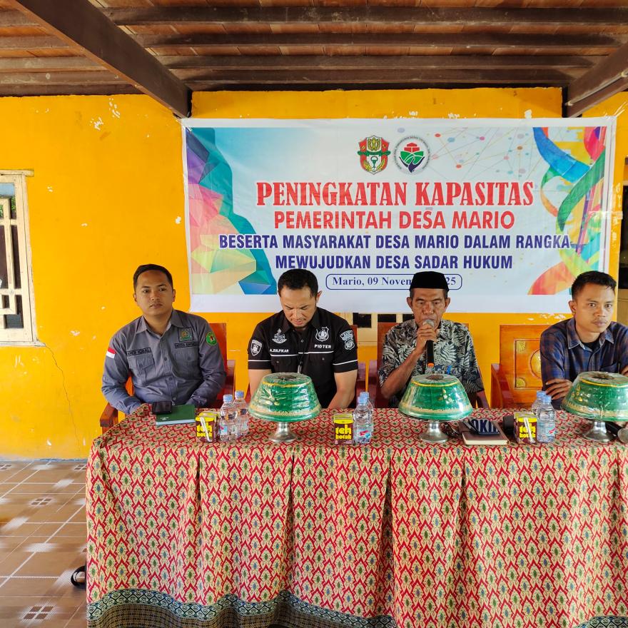 Peningkatan Kapasitas Menuju Desa Sadar Hukum di Desa Mario